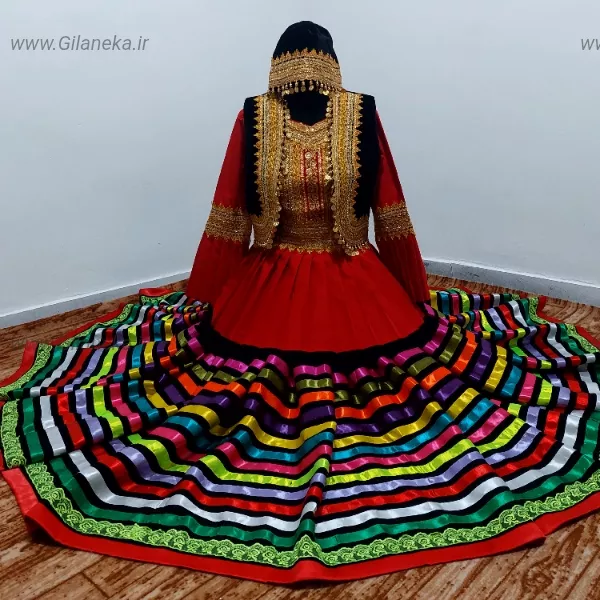 لباس قاسم ابادی دامن قاسم ابا ی به همراه پیراهن و جلقه و کلاه سنتی